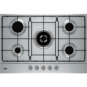 Beko Piano cottura 5 Fuochi incasso a gas 1 Wok L 75 cm inox HIAW 75224 SX