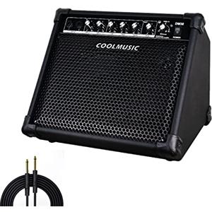 Coolmusic, DM30 AMP Amplificatore elettronico da 30 Watt, per batteria e tastiera, con ingresso Aux e Bluetooth, 2 ingressi, EQ a 3 bande e DI OUT