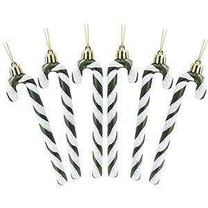 Christmas Concepts® Confezione da 6-13 cm Decorazioni per l'albero di Natale con bastoncini di zucchero glitter (Verde bosco)