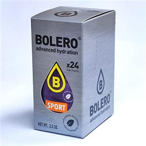 Bolero Drink 24 Bustine 3 gr grammi Sticks Frutta Preparato Polvere Solubile Per Bevanda Fresca in Acqua Prodotto, 72 grammi dolcificato alla stevia (Sport)