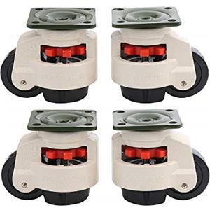 KATSU Tools KATSU Set di Ruote Piroettanti 4 Pezzi, Ruote Orientabili Livellanti GD-80F per Macchina Retrattile per Macchinari Pesanti, Banco da Lavoro, Tavolo di Saldatura 5505684