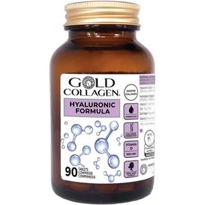Minerva Research Labs Gold Collagen Hyaluronic - Integratore con Collagene Marino e Acido Ialuronico per Pelle Idratata e Giovane - 90 Compresse