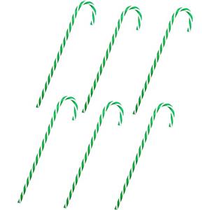 TRIXES Canna da Zucchero Verde e Bianco - Decorazioni per Albero di Natale - Decorazione per Interni o Esterni, Decorazione in Cucina, Albero di Natale o in Giardino - 6 Confezioni di Bastoncini