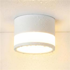 Temgin Faretti LED Bianchi Soffitto Rotondo Cubo Faretto Cucina per Interni Senza Forare, 12W IP65 Plafoniera Bagno Corridoio Cilindro Bianco Caldo per Esterno IRC82 Non da Incasso Ø10cm Alluminio