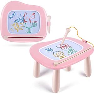 Smasiagon Lavagna Magnetica per Bambina 1 Anno, Grande Magica Cancellabile Scrittura Tablet con Le Gambe, Giocattolo Educativo e Regalo per Bambini 1 2 3 Anni (Rosa Chiaro)