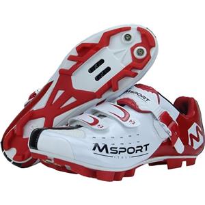 Msport Scarpe MTB Ciclismo Mountain Bike Professionali Traspiranti per Uomo e Donna, compatibili Pedali SPD - Bianco 46 EU