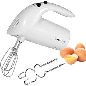 Clatronic Impastatrice elettrica Clatronic® | potente motore da 250 watt | 5 impostazioni di velocità | robusti sbattitori e ganci per impasto in acciaio inox | lavabile in lavastoviglie | HM 3014 bianco