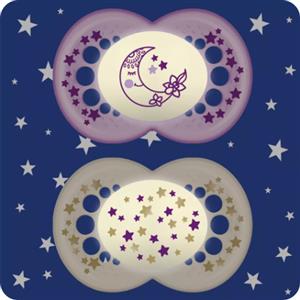BAMED BABY ITALIA Srl Night Succhietti In Caucciù 2-6 esi Maschietto Mam Confezione Doppia