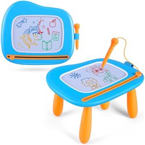 Smasiagon Lavagna Magnetica per Bambino 1 Anno, Grande Magica Cancellabile Scrittura Tablet con Le Gambe, Giocattolo Educativo e Regalo per Bambini 1 2 3 Anni (Blu)