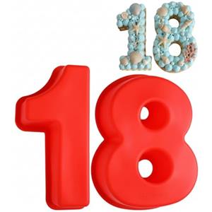 Patelai Stampo per Torta Numero 18 in Silicone - Grande Stampo in Latta per 18° Compleanno, Anniversario - Forniture per Torte da Forno