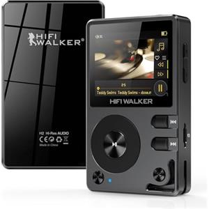 HIFI WALKER H2, Lettore MP3 Bluetooth ad alta risoluzione, DSD DAC perdita di qualità audio FLAC, MP3 lettore musicale Portatile con 64 GB di memoria espandibile fino a 512 GB