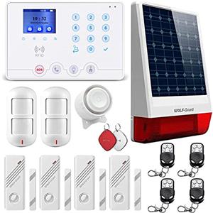 Wolf Guard WiFi 4G kit sistema di allarme antifurto casa wireless domestico con APP Tuya, KIT Allarme con Sirena da esterno solare, italiano (Bianco W4Q-W06)