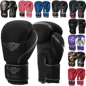 BE SMART INTERNATIONAL LTD Be Smart Guantoni da boxe per bambini da 4 a 15 anni, 113,4 g, 226,8 g, guanti da allenamento per donne e bambini, guanti da boxe per ragazzi in pelle PU, MMA, Muay Thai Kick Boxing (8oz)