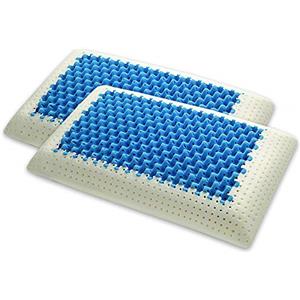 Marcapiuma - Coppia di Cuscini in Memory - BLUE AIR MASSAGE - Ultra Traspirante effetto massaggio Fodera di protezione 100% COTONE - Guanciale Memory Ortopedico DISPOSITIVO MEDICO CE -