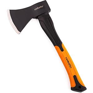 Mivos Accetta da Taglio 800 g con Testa in Acciaio e Manico in Fibra di Vetro/Ascia Spaccalegna di Legno/Accetta Universale per Giardino e Campeggio/Piccola Ascia Manuale da Spacco