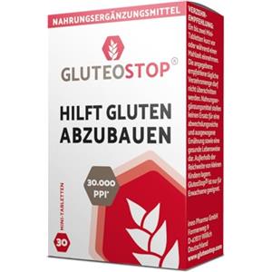 GluteoStop - 90 mini compresse - Favorisce la degradazione del glutine - Enzimi digestivi - Pratico dispenser - Vegano, senza lattosio