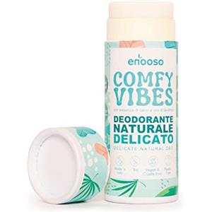 ENOOSO Deodorante Naturale ascelle Solido Delicato al TALCO e LAVANDA - Antiodorante Biologico e Vegano - Bio roll on Senza Sali di alluminio o Bicarbonato - Nickel tested e Plastic Free