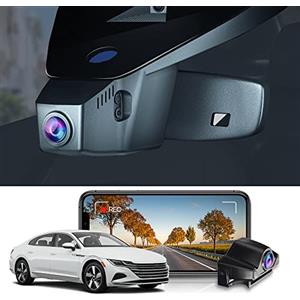 FITCAMX Dash Cam Front 2160P + Rear 1080P compatibile con Volkswagen Golf Mk8 GTE GTD GTI R/Cupra Formentor 2021-2025, modalità parcheggio, sensore G, visione notturna, Plug & Play, scheda da 128 GB