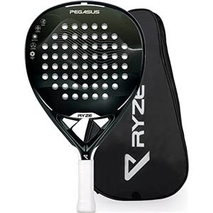 RYZE Racchetta da Padel 100% in Fibra di Carbonio - Massima Potenza + Controllo - con EVA-17 Flex - Struttura Leggera e Resistente - Padel Racchetta per Uomo e Donna - Custodia Inclusa