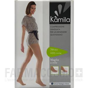 CA-MI KAMILA COLLANT MAGLIA RETE FASHION 70 DENARI NERO TG.4 - Compressione 12/15 mmHg, Cinturino Soft e Punta Rinforzata