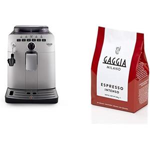 Gaggia HD8749/11 Naviglio Deluxe, Caffè in Grani, 1,5 L, 15 Bar, 1850 W, 230V, Argento, 100% Made in Italy Miscela Espresso Intenso in Grani - 500 gr