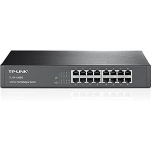 TP-Link TL-SF1016DS Switch Desktop, 16 Porte RJ45 10/100 Mbps, Plug & Play, Tecnologia Green Ethernet, Controllo di Flusso IEEE 802.3x, Struttura in Metallo, Installazione Facile, Facile da Usare