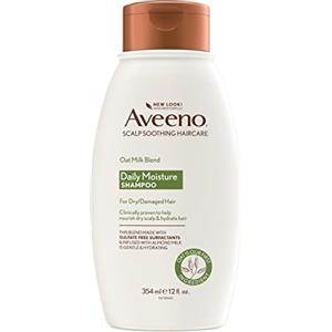 Aveeno Scalp Soothing Oat Milk Blend Shampoo for Daily Moisture and Light Nourishment, Sulphate Free Shampoo, No Dyes or Parabens, 350ml