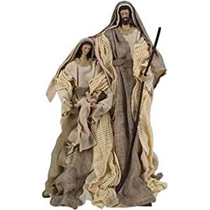 Generico Natività Artigianale in stoffa Bianca Avorio Presepe 3 soggetti IN PIEDI Statuine in Merletto e Juta con Sacra Famiglia Personaggi da h. 20 30 45 cm ALZATI (45 cm)