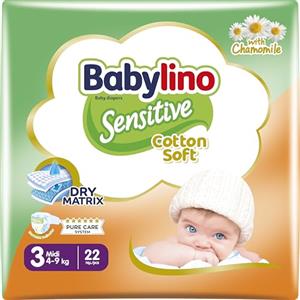 Babylino Sensitive Pannolini Taglia 3, Midi (4-9kg), Bianco, 22 Unità