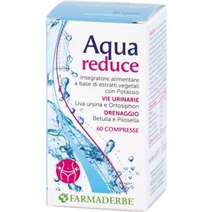 FARMADERBE SRL Aqua Reduce - Integratore alimentare diuretico con estratti vegetali e potassio, 60 compresse