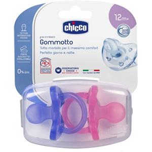 Chicco - Succhietto Gommotto Physio Soft in Silicone 2pz 6-12m Bimbo