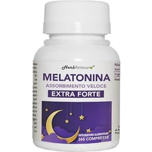 HerbAmour MELATONINA PURA EXTRA FORTE | Integratore I 365 Compresse