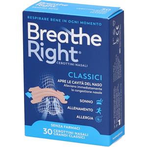 Breathe Right Cerotti Nasali Grandi - 30 Pezzi per Migliorare la Respirazione e Ridurre il Russamento