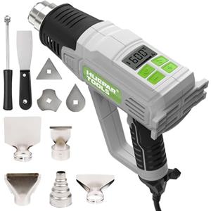 Huepar Tools Pistola ad Aria Calda，Huepar Tools HG01 Pistola Termica Professionale 2300W con LCD Display Temperatura Regolabile (50℃- 660℃), 10 Accessori per Restringere il PVC, la Sbucciatura della Pittura