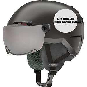 Atomic Savor Visor JR Casco da Sci con Visiera per Bambini e Ragazzi, Assorbimento degli Urti, Sistema di Ventilazione Active Aircon, Maschera con Lenti a Specchio, di Colore Lavanda, Taglia XS