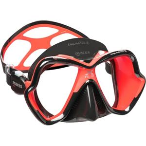 Mares X-Vision Ultra LS, Maschera per Immersioni Design Idrodinamico in Bi-Silicone, Adulto, Taglia Unica, Nero e Rosso