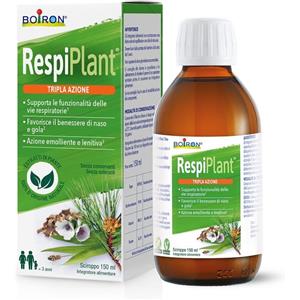 Boiron Respiplant Sciroppo 150 ml - Integratore Alimentare a base di Altea, Pino Silvestre e Piantaggine
