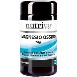 Nutriva Magnesio Ossido - Integratore Alimentare 50 Compresse 1 g per Ritenzione Idrica, Gonfiore e Stipsi
