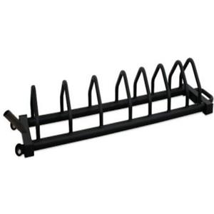 Toorx Rastrelliera Porta Dischi Bumper Orizzontale con 8 Divisioni, Maniglia a U e Ruote Posteriori