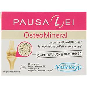Vitarmonyl PausaLei Osteomineral - Integratore Menopausa - Salute delle Ossa e Regolazione Attività Ormonale - Con Calcio, Magnesio e Vitamina D, B2 e B6 - 60 Compresse Masticabili - Vitarmonyl