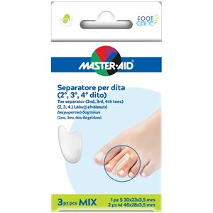 Master-Aid Separatore Dita in Gel - 1 Small 2 Medium per Comfort e Protezione delle Dita del Piede