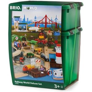 BRIO World - Set Deluxe il Mondo della Ferrovia, Set Costruzioni Trenino in Legno, Giocattolo per Bambino e Bambina 3+ Anni