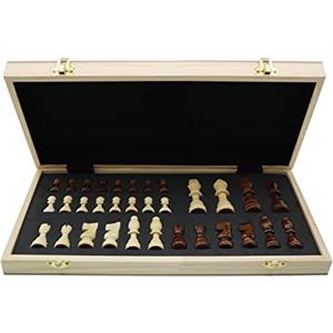 GIBZ Scacchiera Magnetica Giochi Tradizionali Set di Scacchi Portatile in Legno/Plastica per Bambini Adulti Scuola Viaggi all'aperto 40x40cm