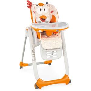 Chicco Polly 2 Start, Seggiolone Per Neonati Dalla Nascita a 3 Anni (15 Kg), Regolabile, 4 Ruote, Schienale Completamente Inclinabile In Sedia E Chiusura Compatta, Fancy Chicken Arancione