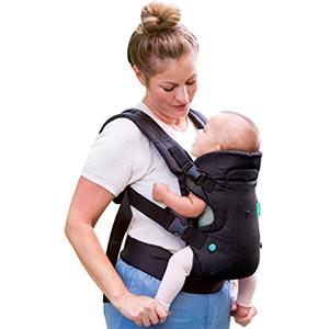 Infantino Marsupio Flip Advanced 4-in-1, Ergonomico, Convertibile, Posizione Fronte-Genitore e Fronte-Strada, Anteriore e Posteriore, per Neonati e Bambini da 3,6 a 14,5 kg, Nero