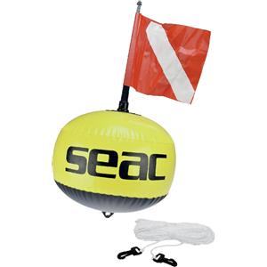 SEAC Boa Sferica Fluorescente di Segnalazione con Bandierina e Sagola 25 mt - Giallo, 57 cm