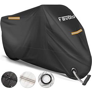 Favoto Telo Coprimoto Resistente ad Acqua, Polvere, Pioggia, Vento Escrementi di Uccelli, Copertura Antifurto Oxford per Moto 104 Motocicletta Scooter Custom - 265x105x125cm