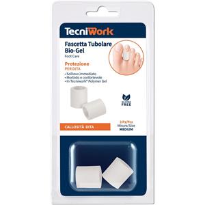 TECNIWORK Biogel Fascia Tubolare per Dita Taglia M - 2 Pezzi in Morbido Polymer Gel