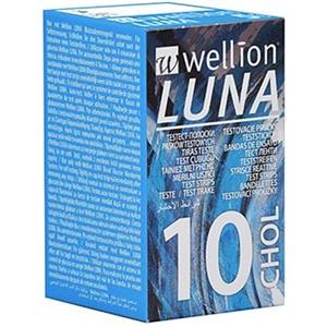 Wellion Luna - Strisce per Misurazione Colesterolo, 10 Strisce ad Alta Tecnologia