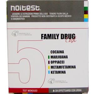 NOI TEST Srl Family Drug Test 5 Sostanze - Test Antidroga Urine Immunologico a Scorrimento Laterale